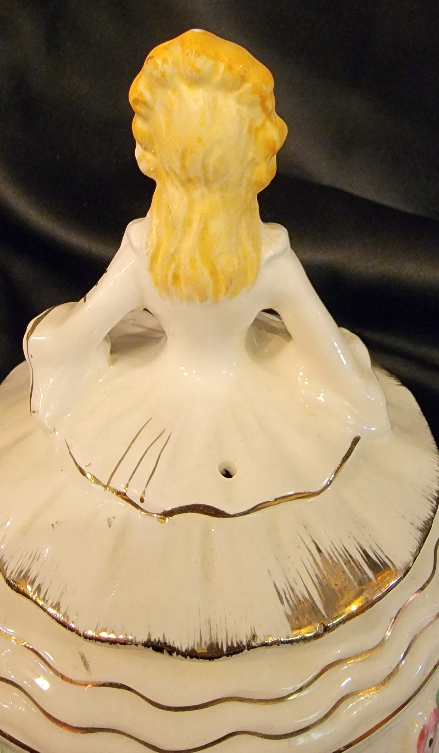 Vintage Betson Japan Victorian Lady And Butler Musical Teapot As Is