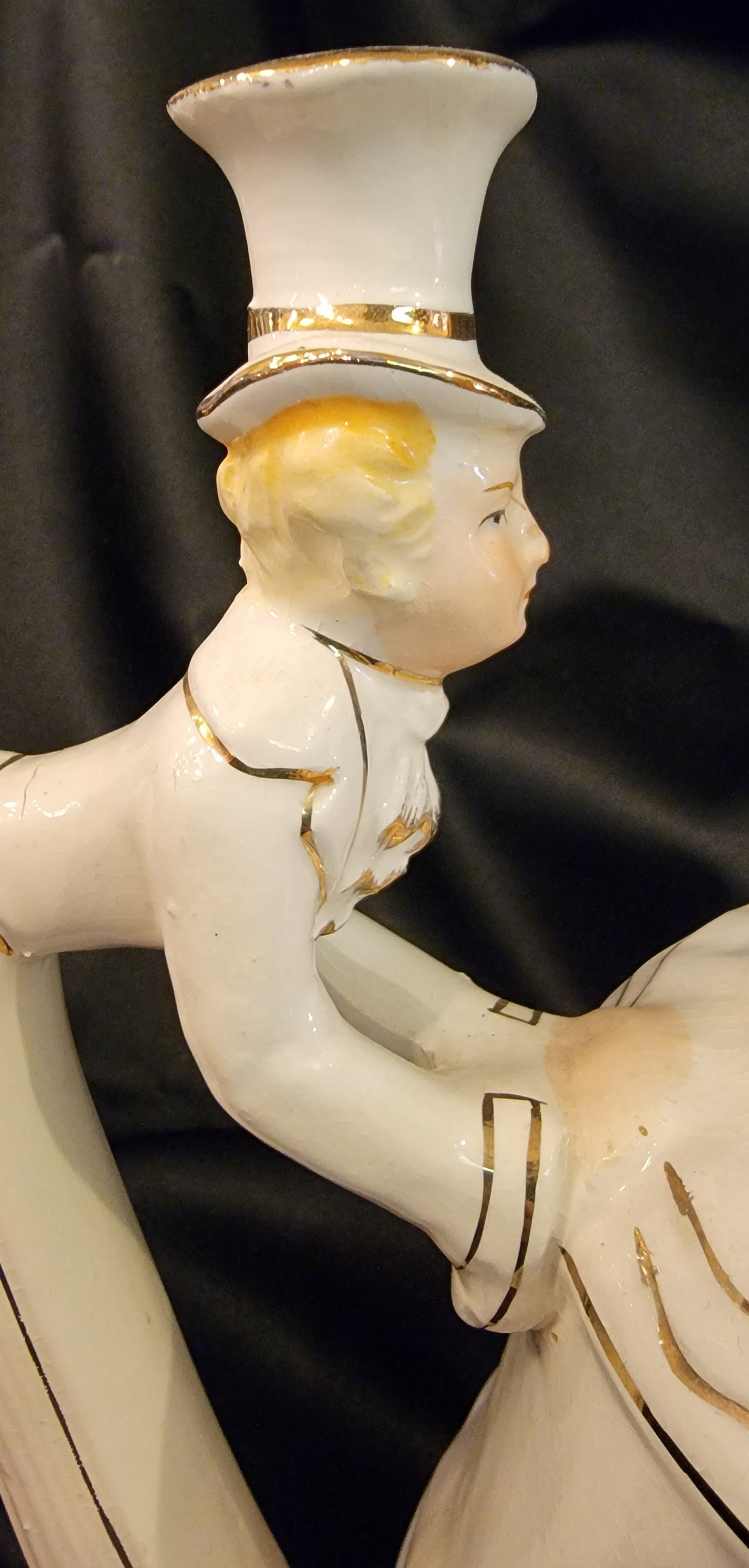 Vintage Betson Japan Victorian Lady And Butler Musical Teapot As Is