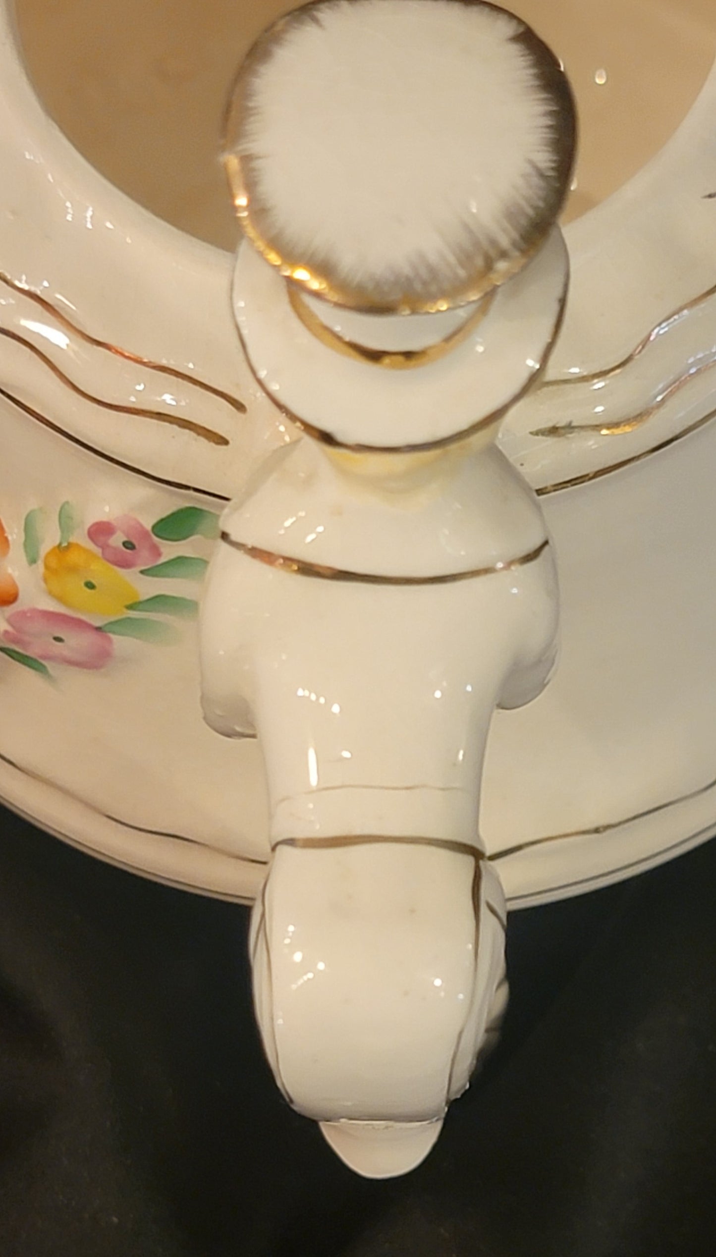 Vintage Betson Japan Victorian Lady And Butler Musical Teapot As Is