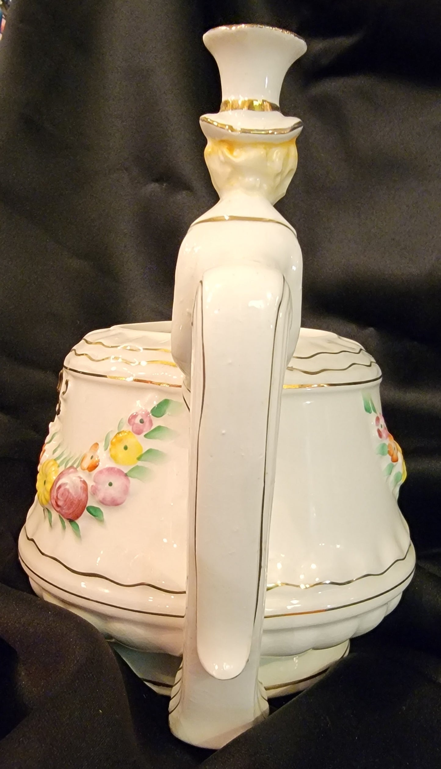 Vintage Betson Japan Victorian Lady And Butler Musical Teapot As Is