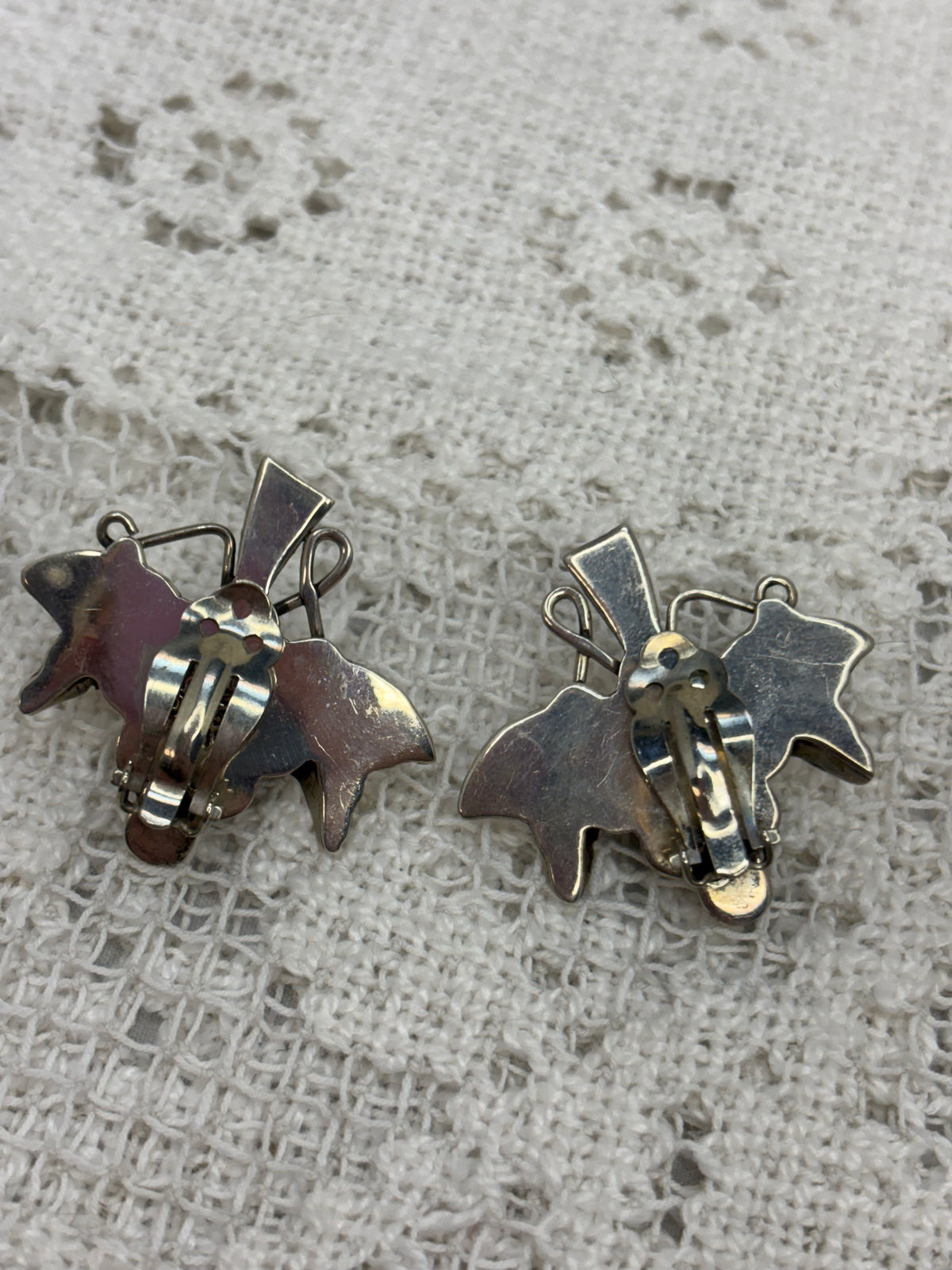 Taxco Sterling Silver Grape clip on Earrings TV-125