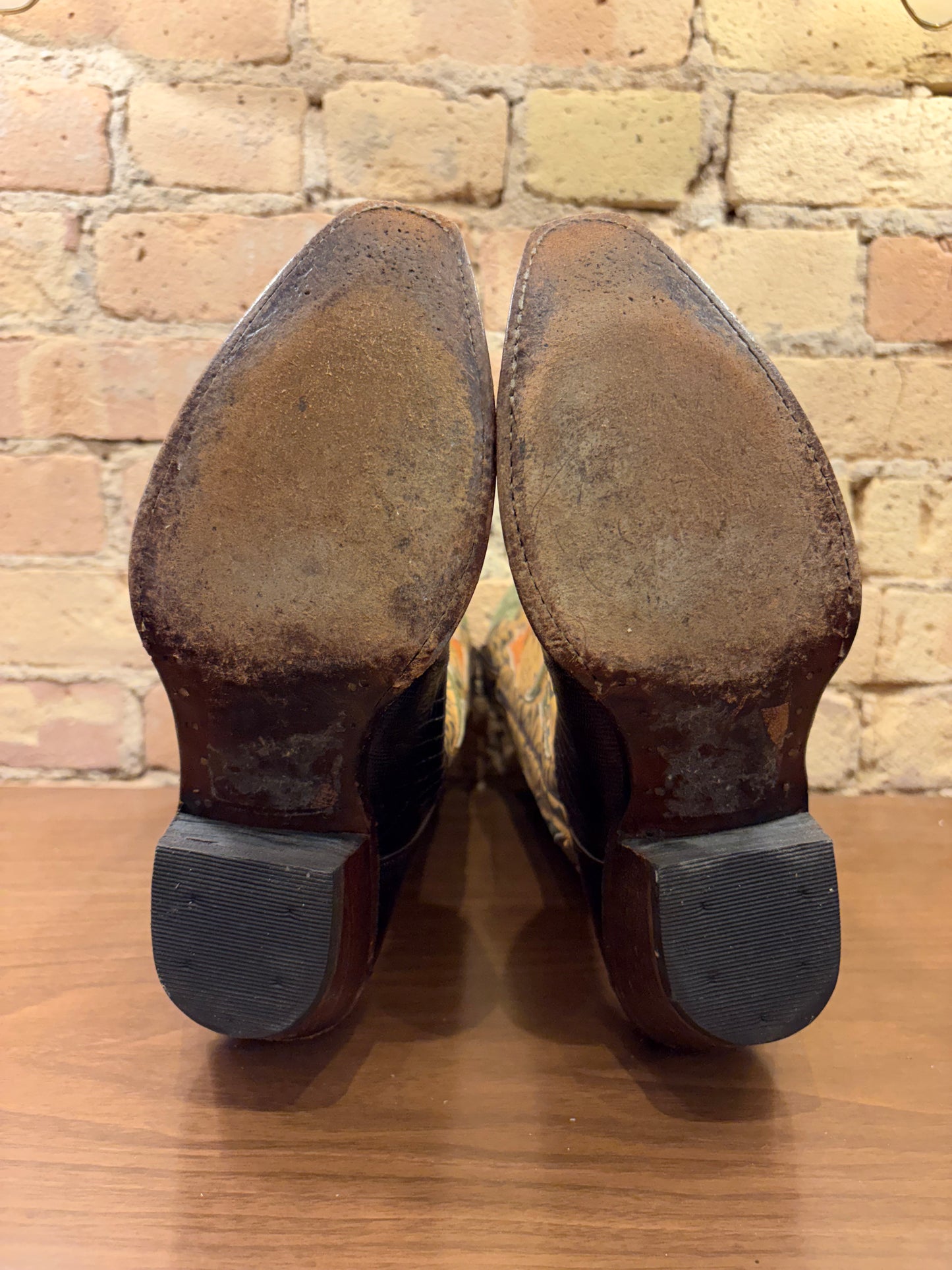 FRYE Lily Western Lizard Skin Cowboy Boots 6 1/2