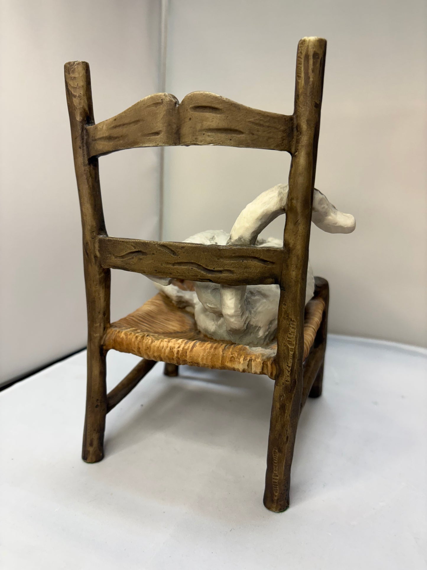 Giuseppe Armani Cat on Chair with Yarn Ball Italy
