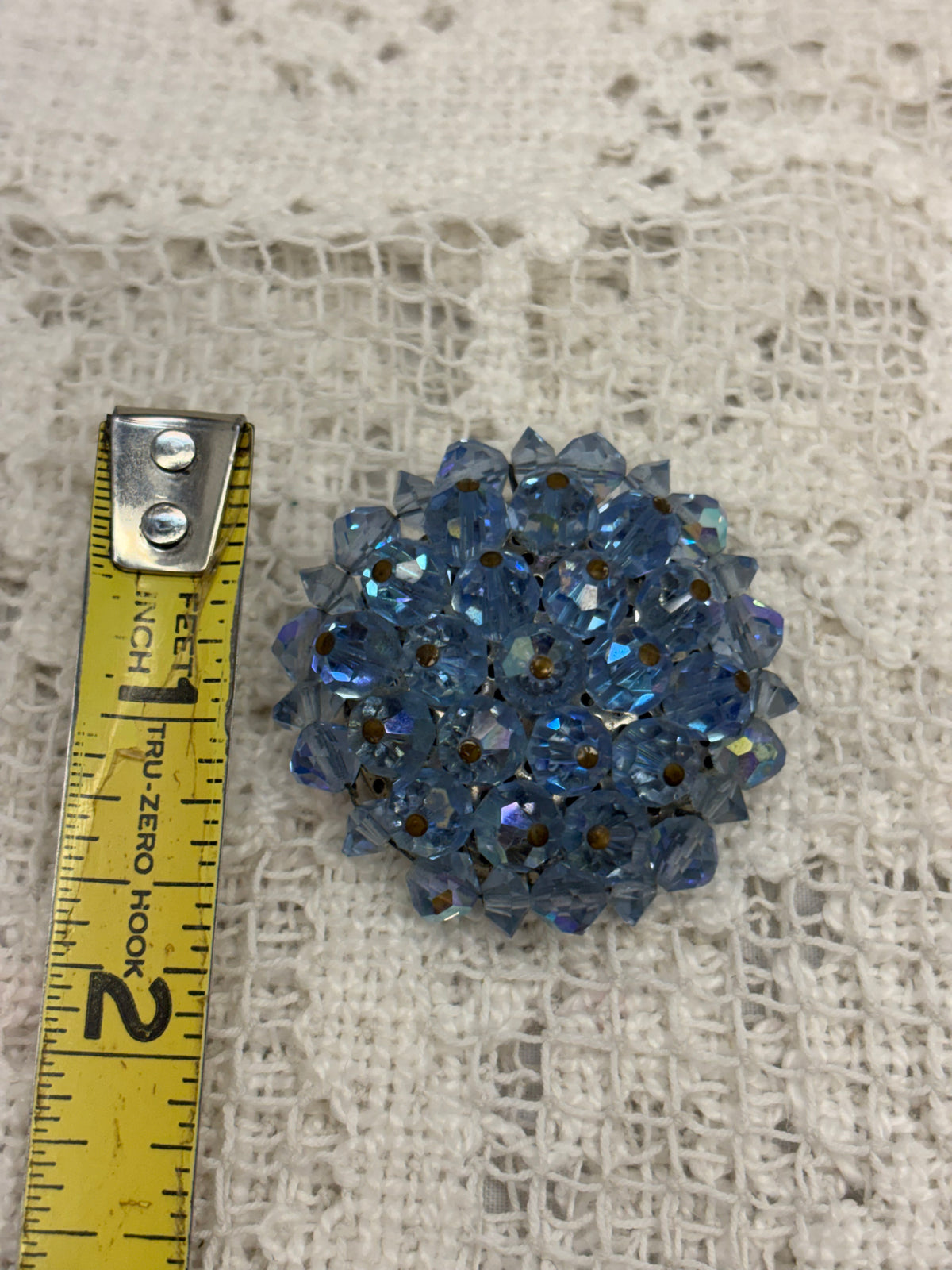 Vintage Unsigned Miriam Haskell Blue Brooch