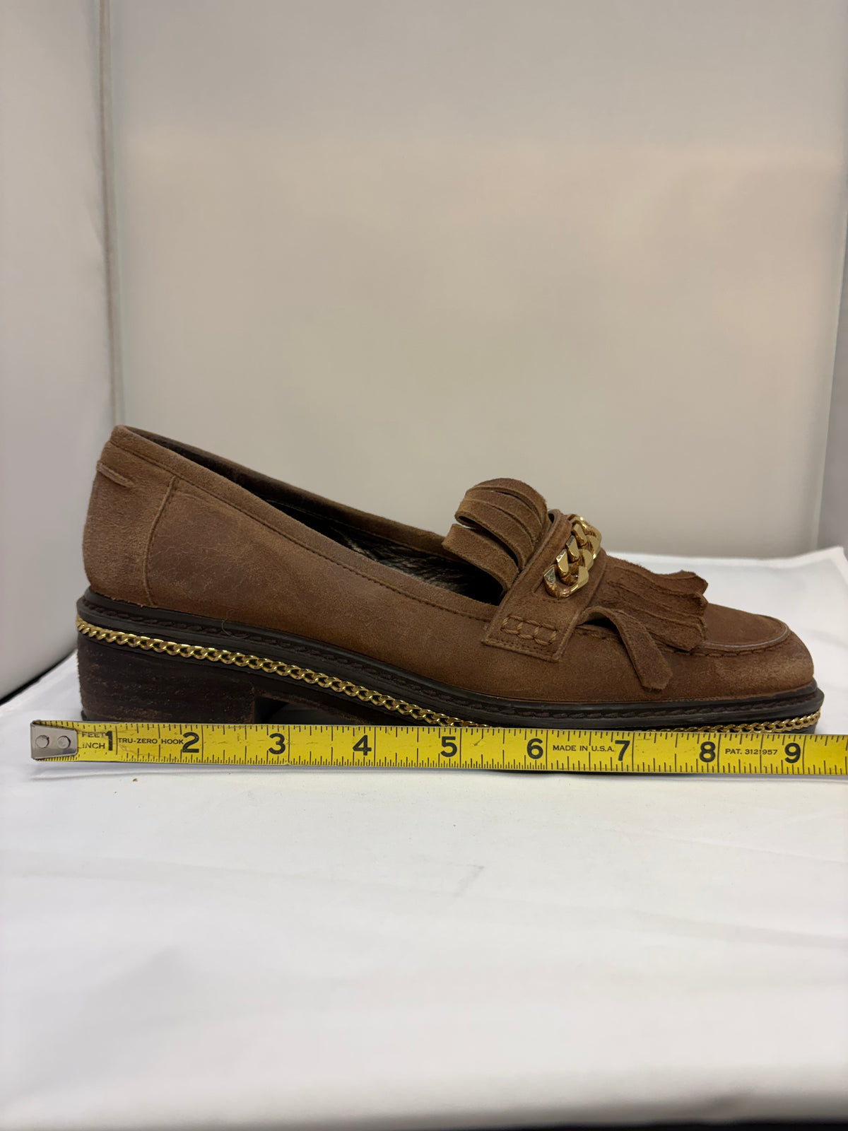 Stuart Weitzman Bmoc Chain & Suede Loafers