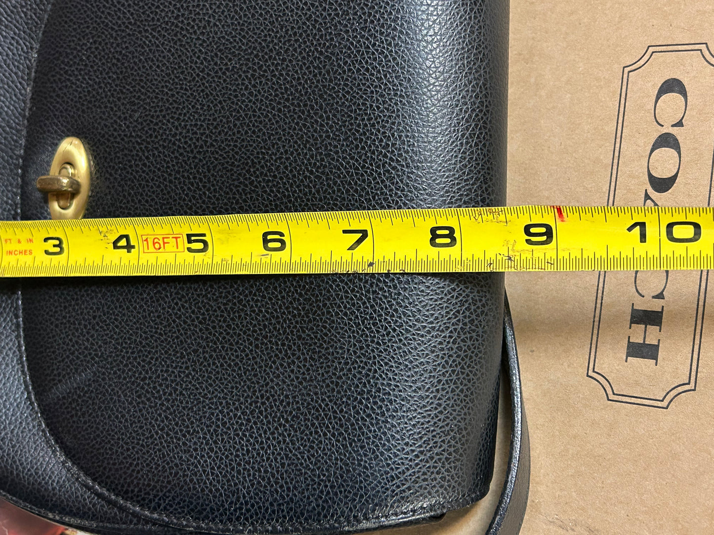 Coach Pebble Leather Madison Carlyle 4401 Flap Crossbody Handbag Black Purse Box