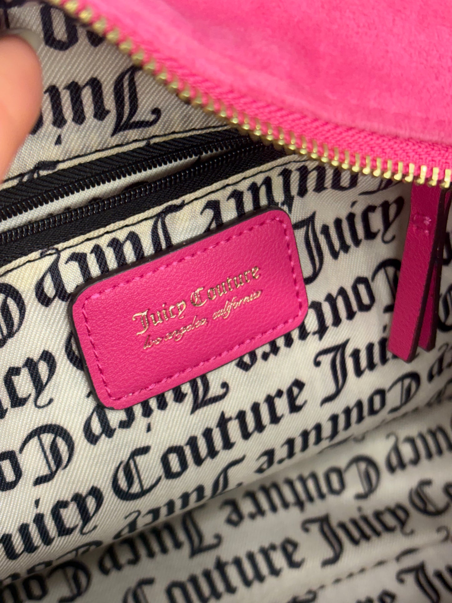 Juicy Coutute Pink Velvet Heritage Bowler Purse