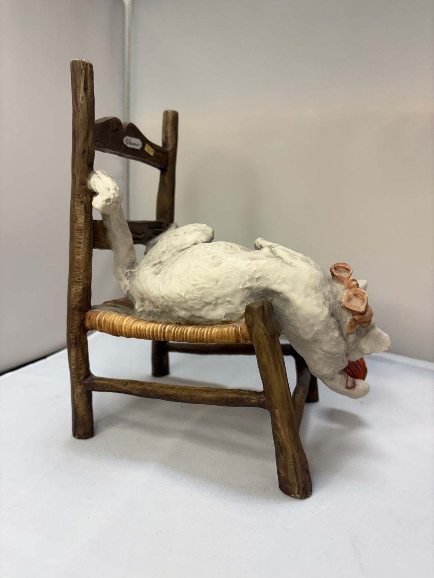 Giuseppe Armani Cat on Chair with Yarn Ball Italy