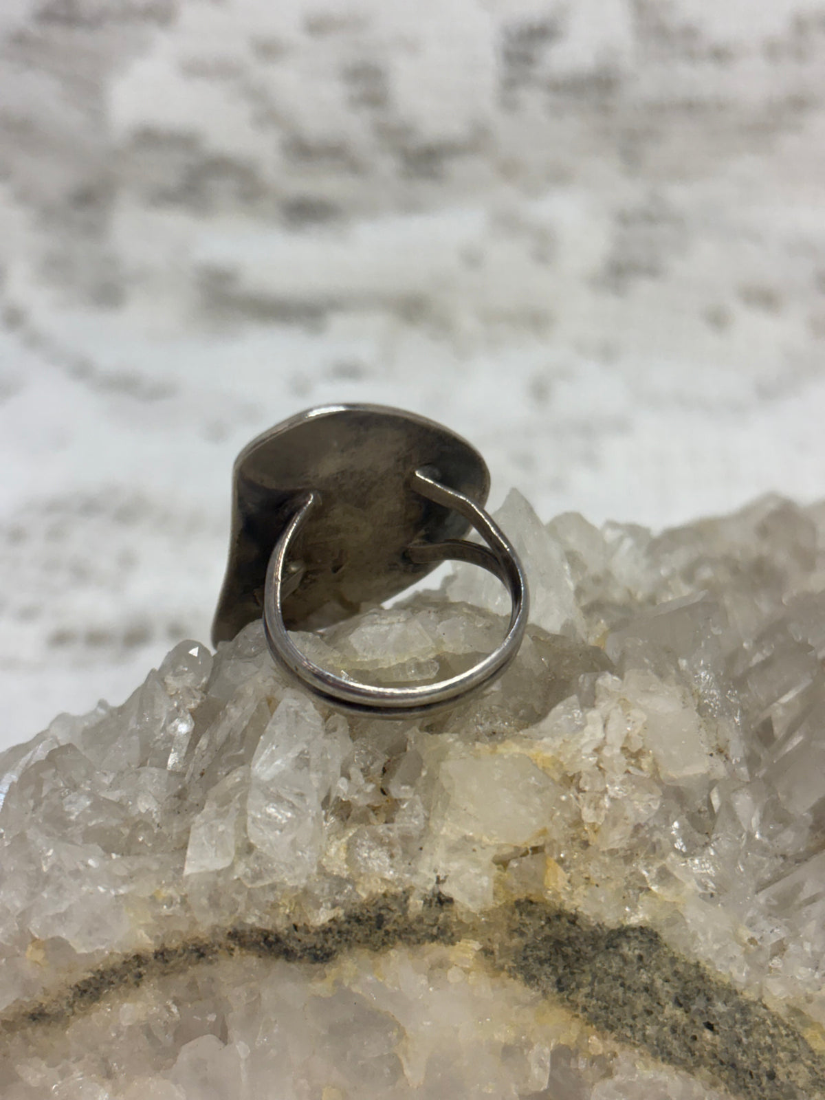 Vintage Navajo Sterling silver & Turquoise size 6 Shadowbox Ring