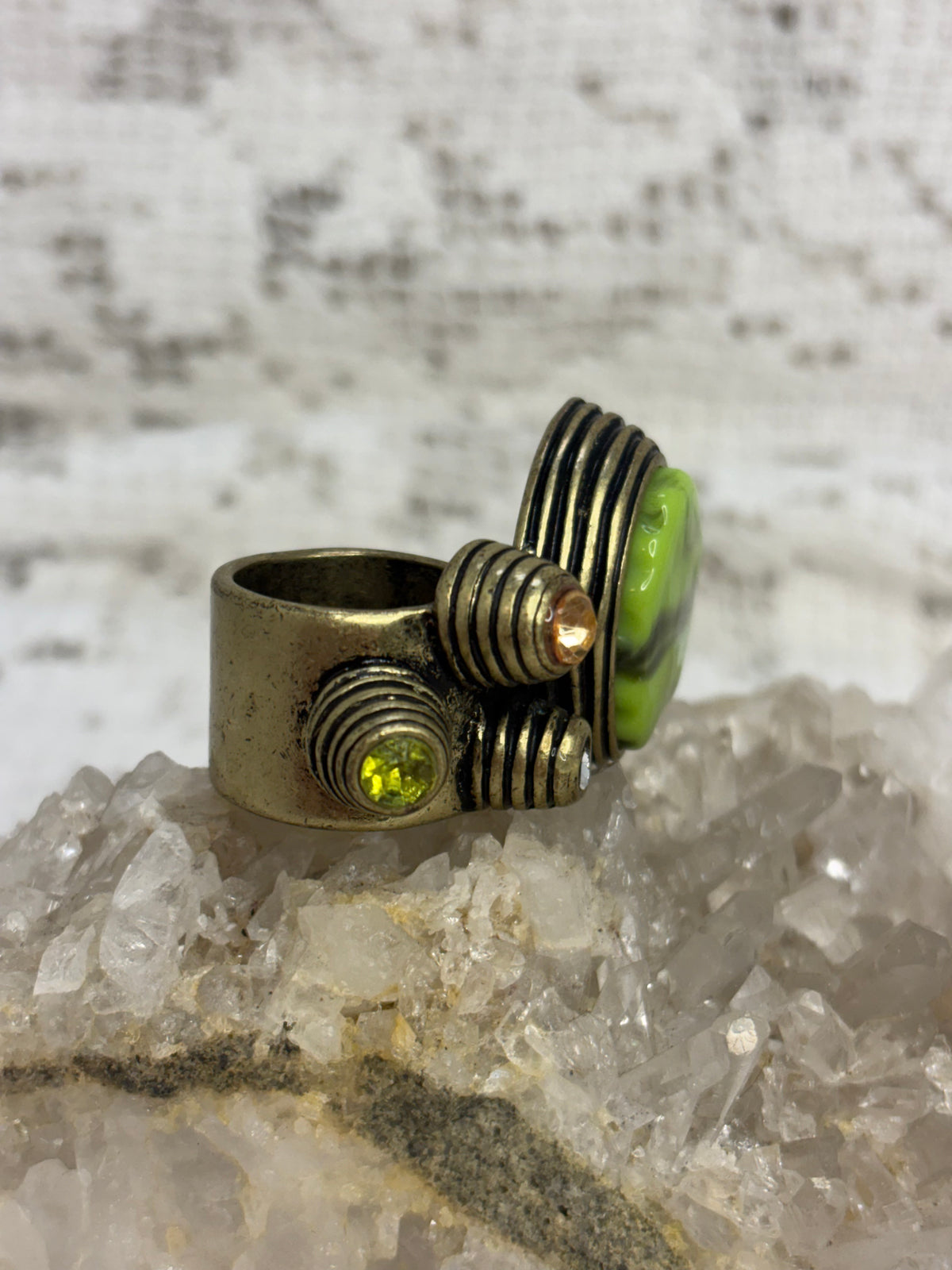 Asymmetrical Artisan Brass ring size 6.5