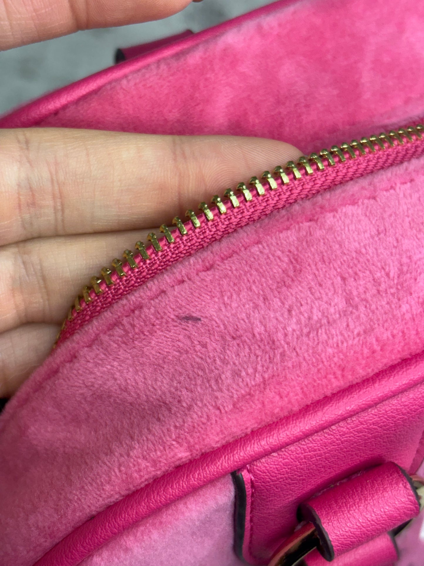 Juicy Coutute Pink Velvet Heritage Bowler Purse