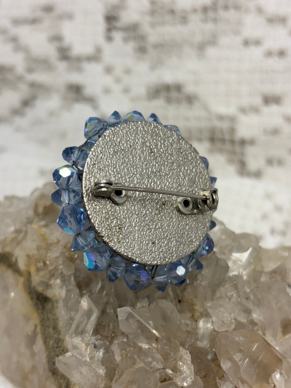 Vintage Unsigned Miriam Haskell Blue Brooch