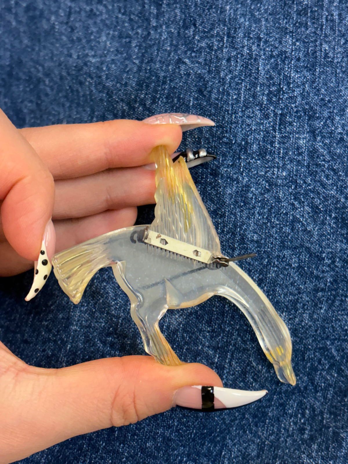 Mid Century Lucite Goose Brooch