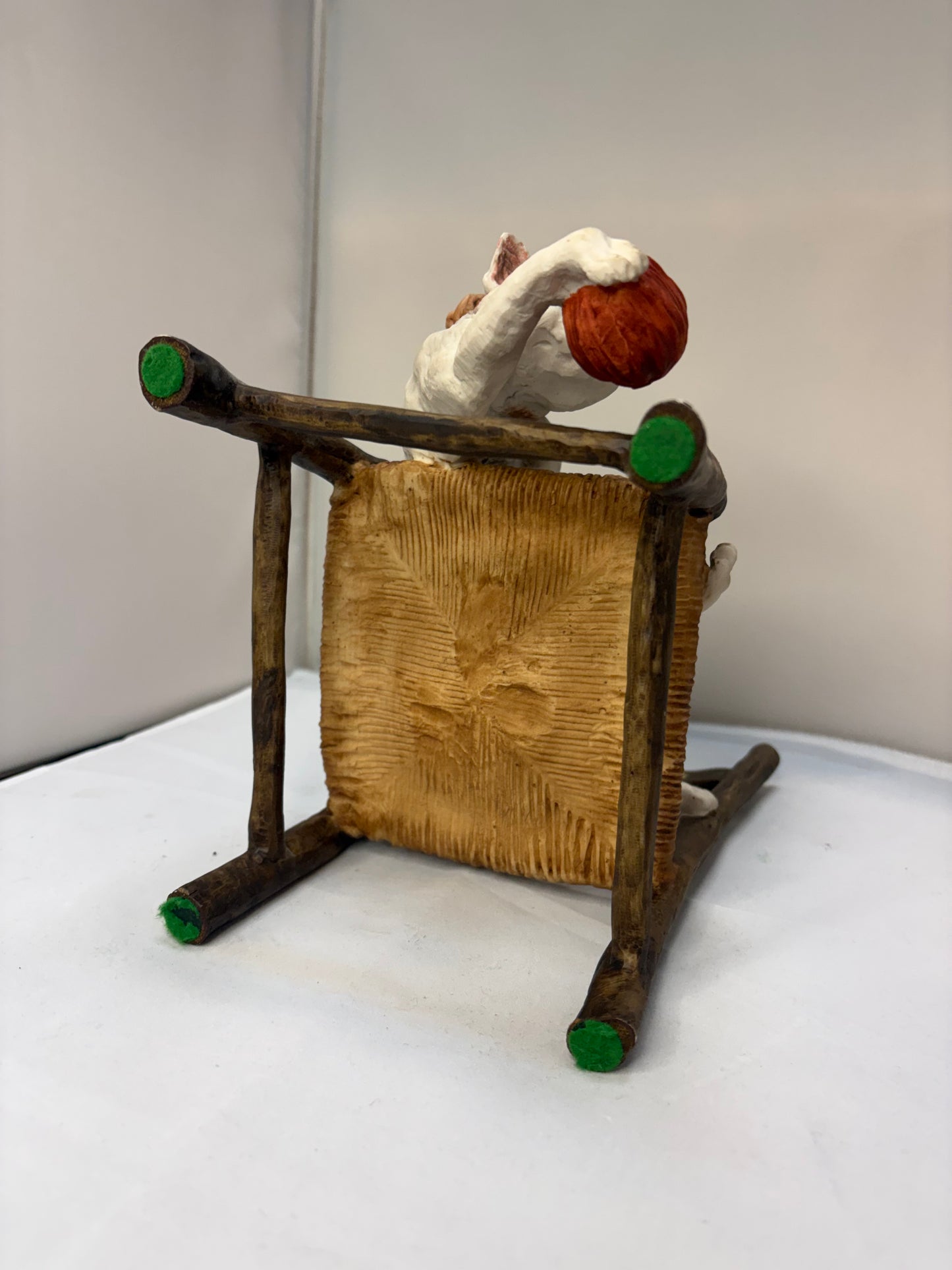 Giuseppe Armani Cat on Chair with Yarn Ball Italy
