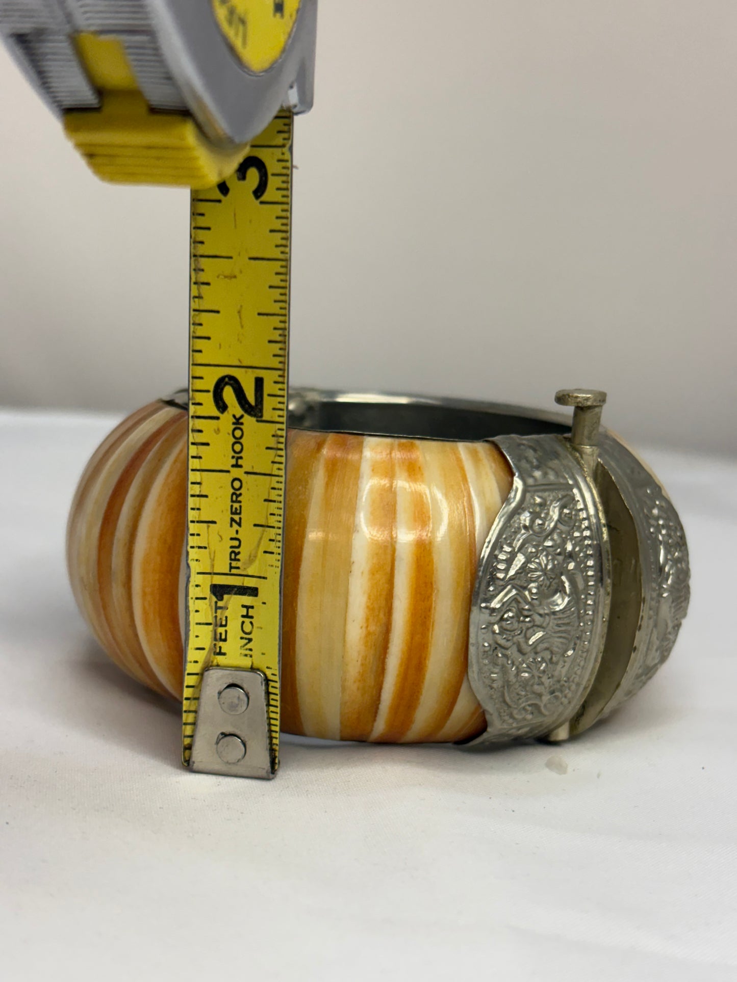 Multicolored orange Agate Hinged Bangle Bracelet
