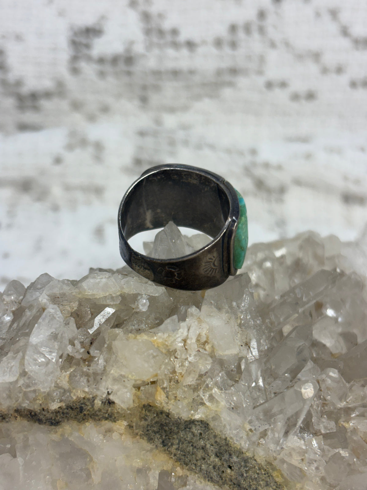 Vintage Native American Turquoise & Sterling Silver ring size 9