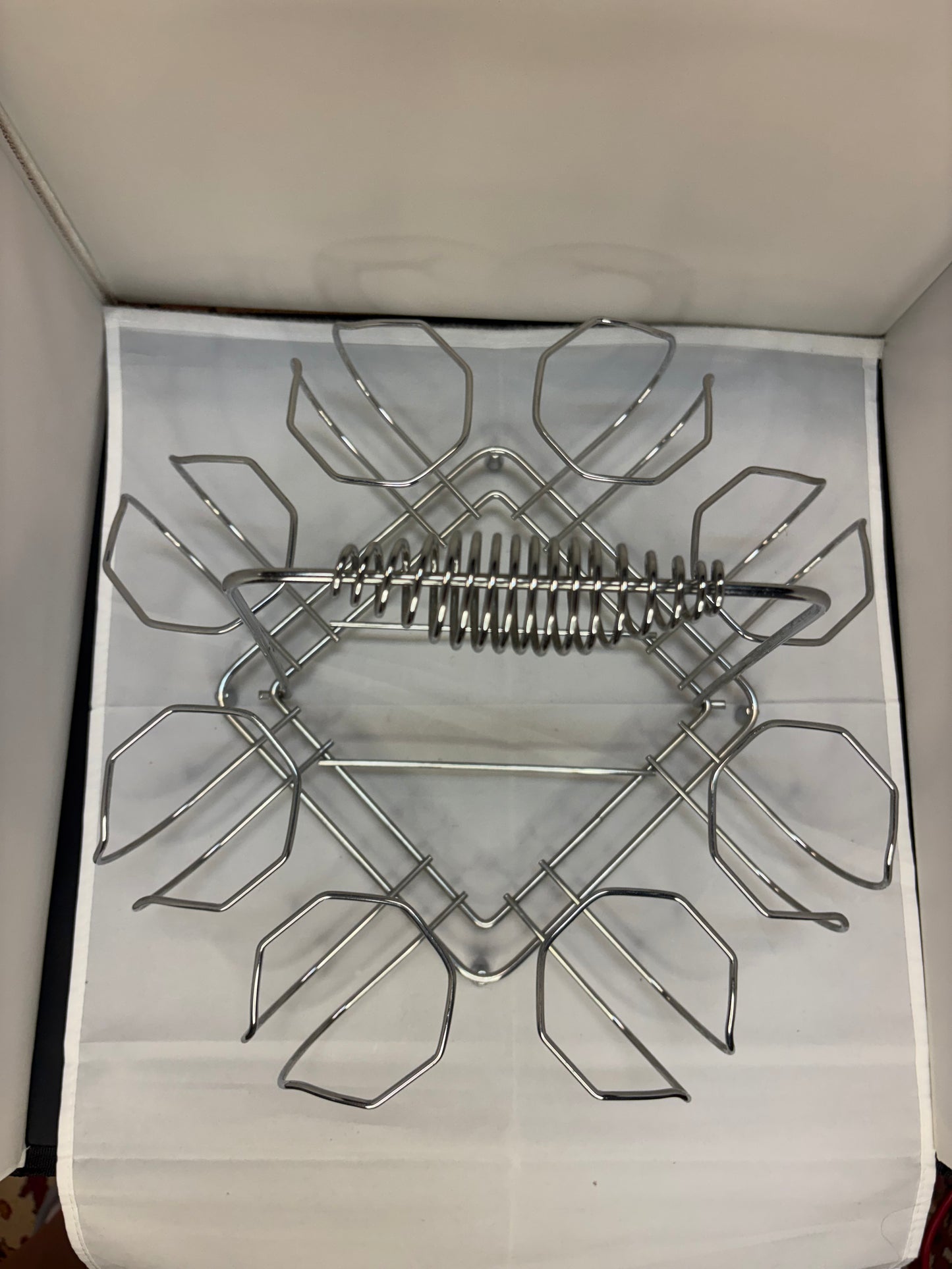 1960’s 10pc Mid-Century Modern Libbey Starlyte Frosted Silver Leaf Tumbler Glasses, Ice Bucket and Caddy