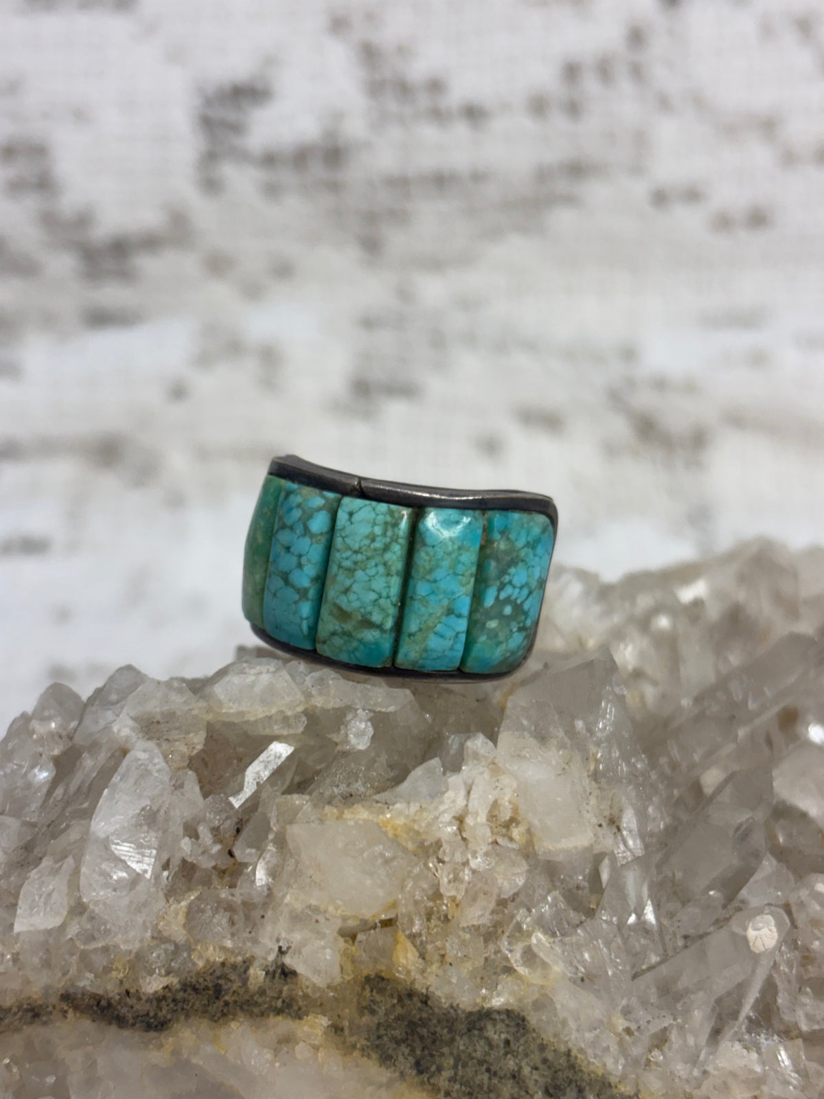 Vintage Native American Turquoise & Sterling Silver ring size 9