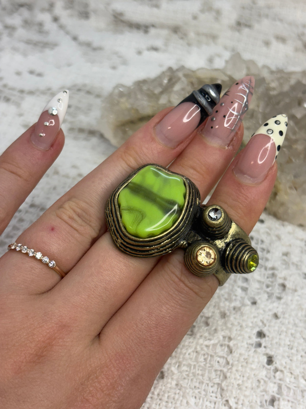 Asymmetrical Artisan Brass ring size 6.5