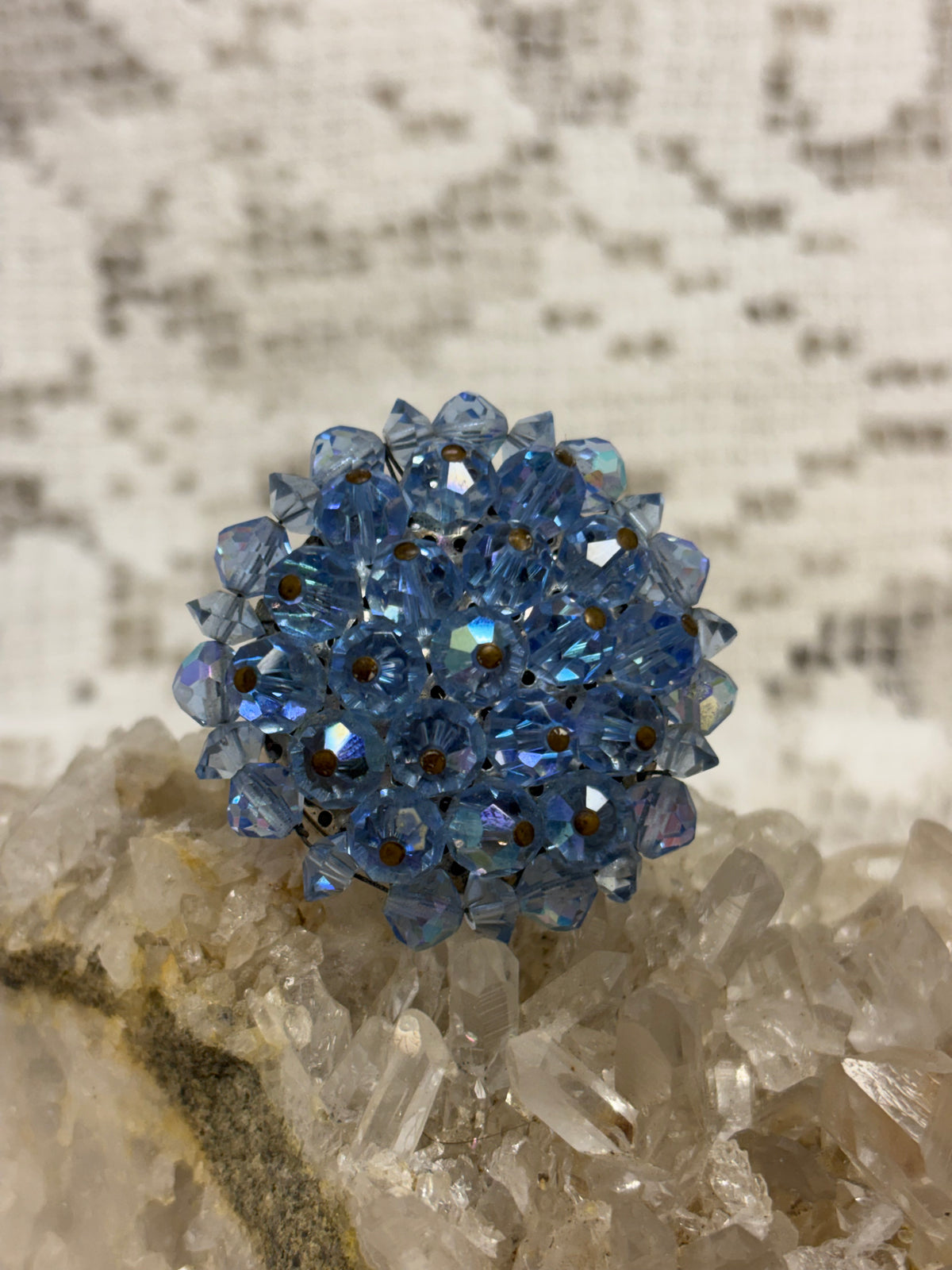 Vintage Unsigned Miriam Haskell Blue Brooch