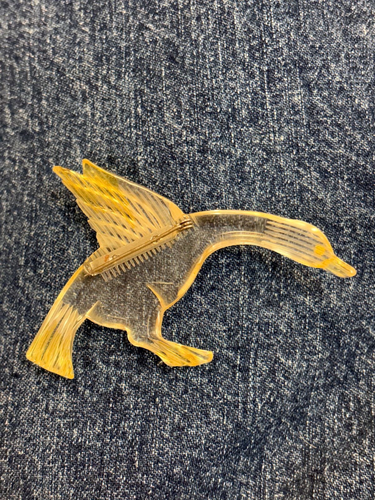 Mid Century Lucite Goose Brooch