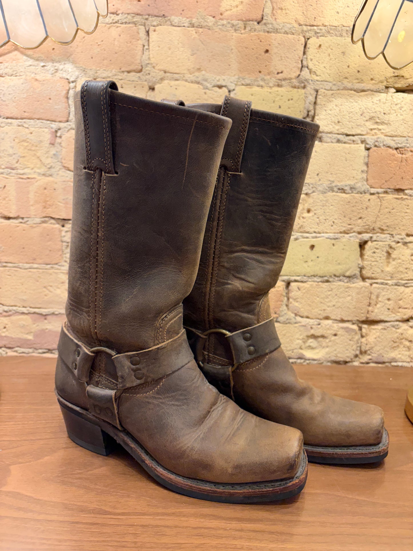 FRYE Buckle Harness Motorcycle Boots 6
