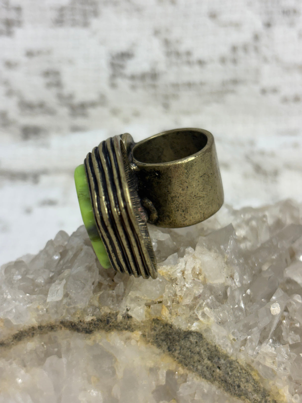 Asymmetrical Artisan Brass ring size 6.5