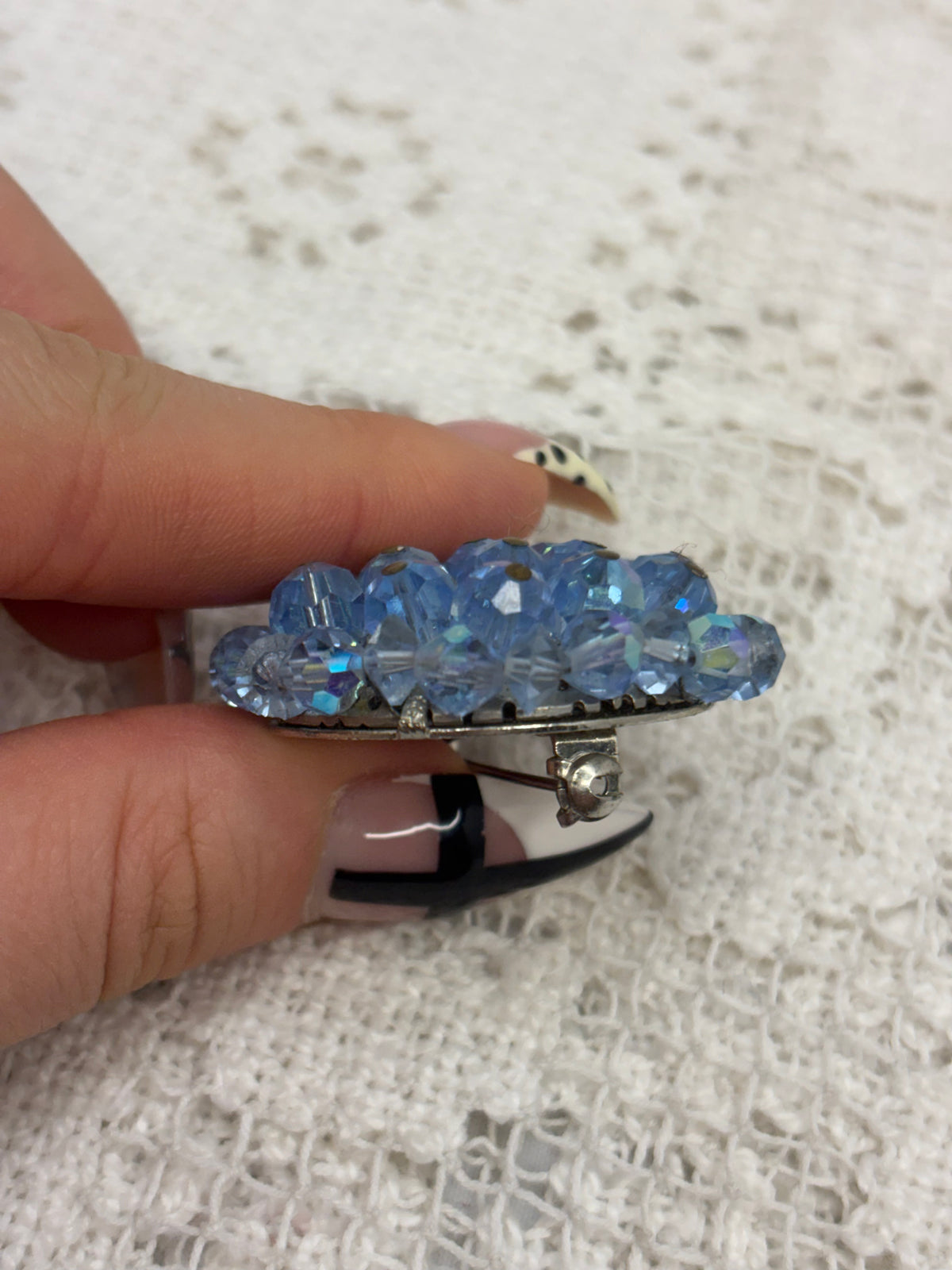 Vintage Unsigned Miriam Haskell Blue Brooch