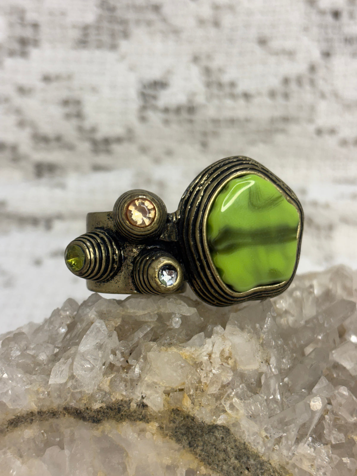 Asymmetrical Artisan Brass ring size 6.5