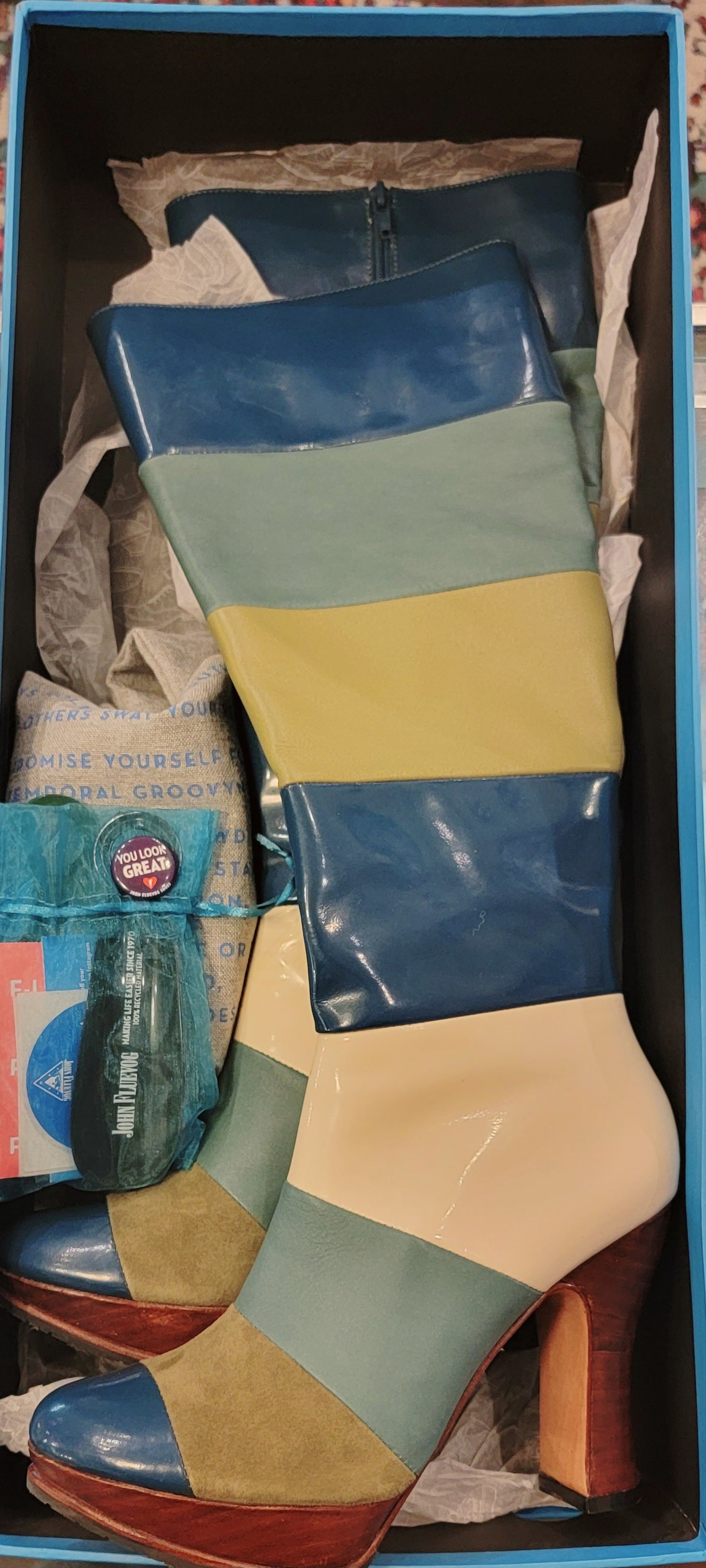 John Fluevog The Ishq Boots With Orgina Box,Dust Bag And Gift With Purchase