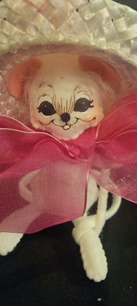 2014 Annalee Floral Bonnet Mouse Plush Doll