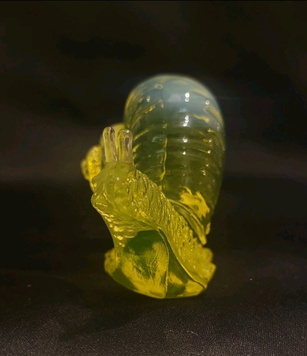 Vintage Glows Fenton Uranium  Vaseline Glass Snail Figurine