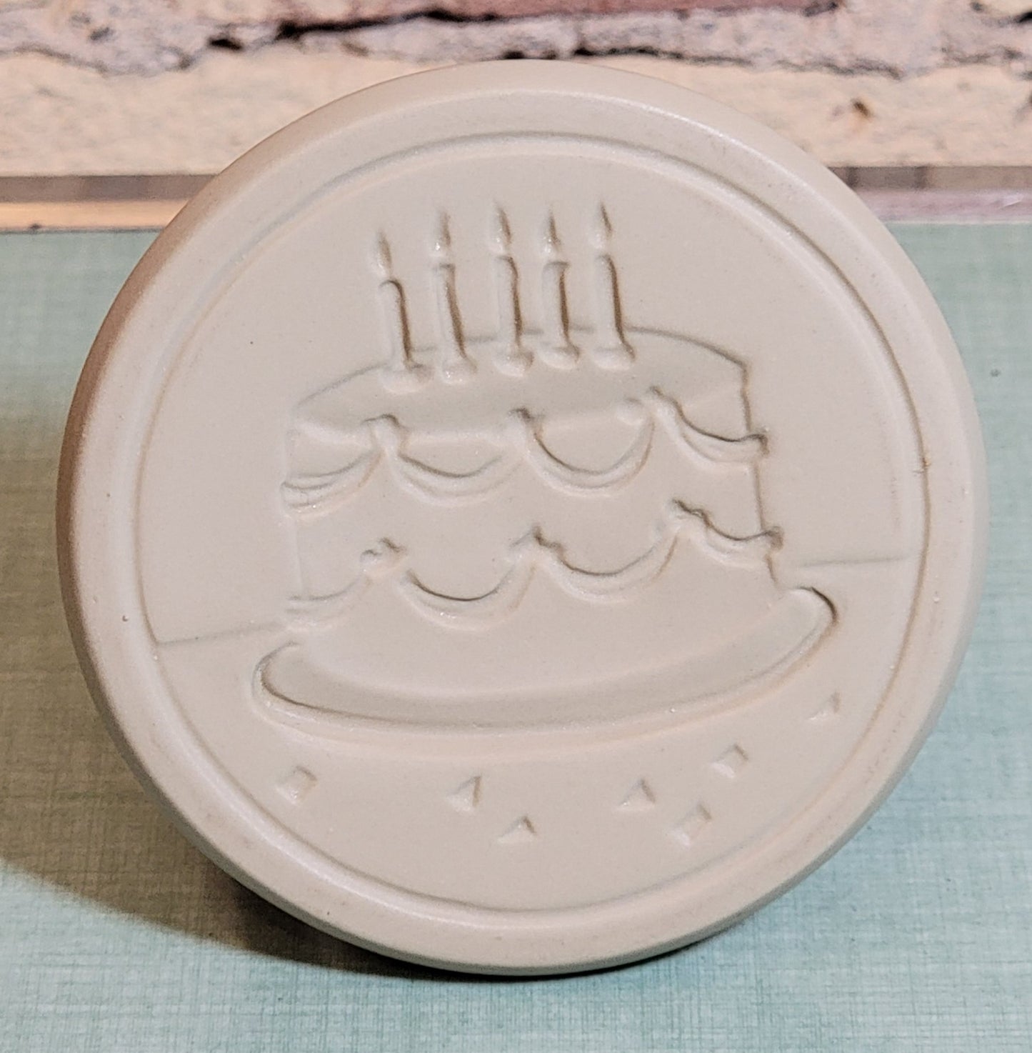Vintage Brown Bag Cookie Stamp Birthday Cake