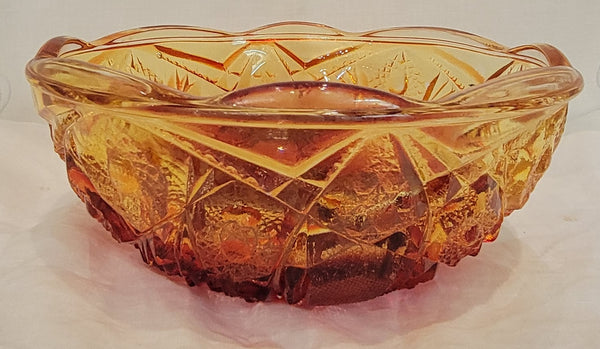 Vintage Amberina Hobstar Bowl