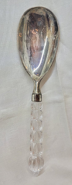 Mikasa Crystal Silver Plate Serving Spoon