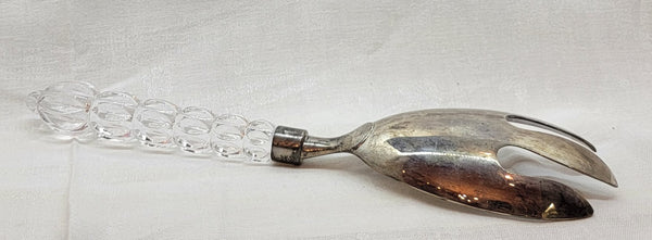 Mikasa Crystal Silver Plate Slotted Serving Spoon