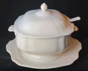 Federalist Ironstone Tureen With Ladle And Tray