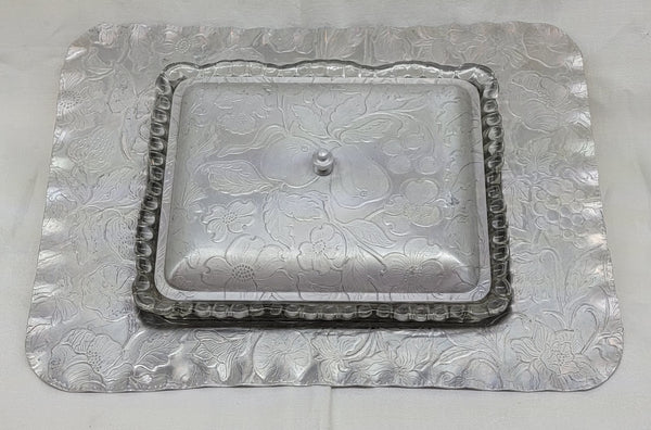 Vintage Hand Wrought Aluminum Serving Set