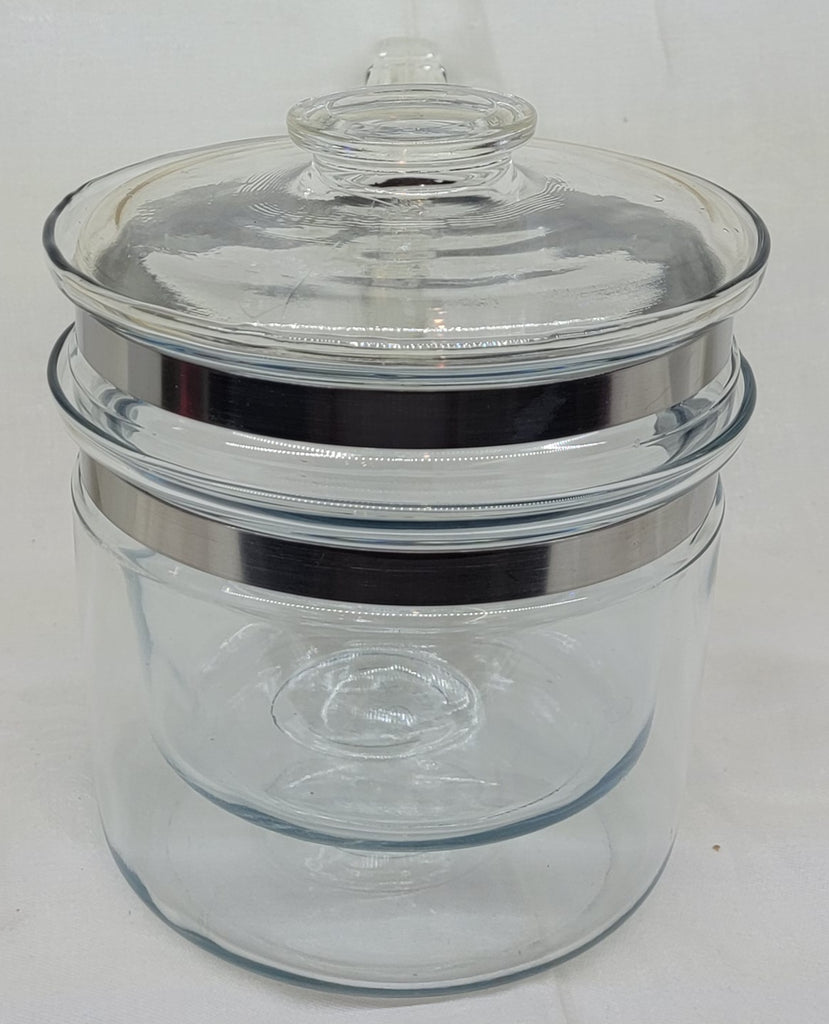 RARE Vintage Pyrex Flameware 1.5 QT Double Boiler With Glass Handles 1950s  Pyrex Flameware Double Boiler Pot -  Finland