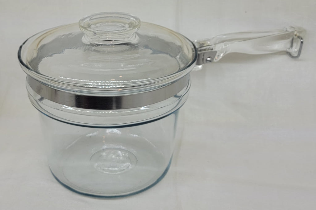 Vintage Pyrex 1.5 Quart Glass Double Boiler With Insert 