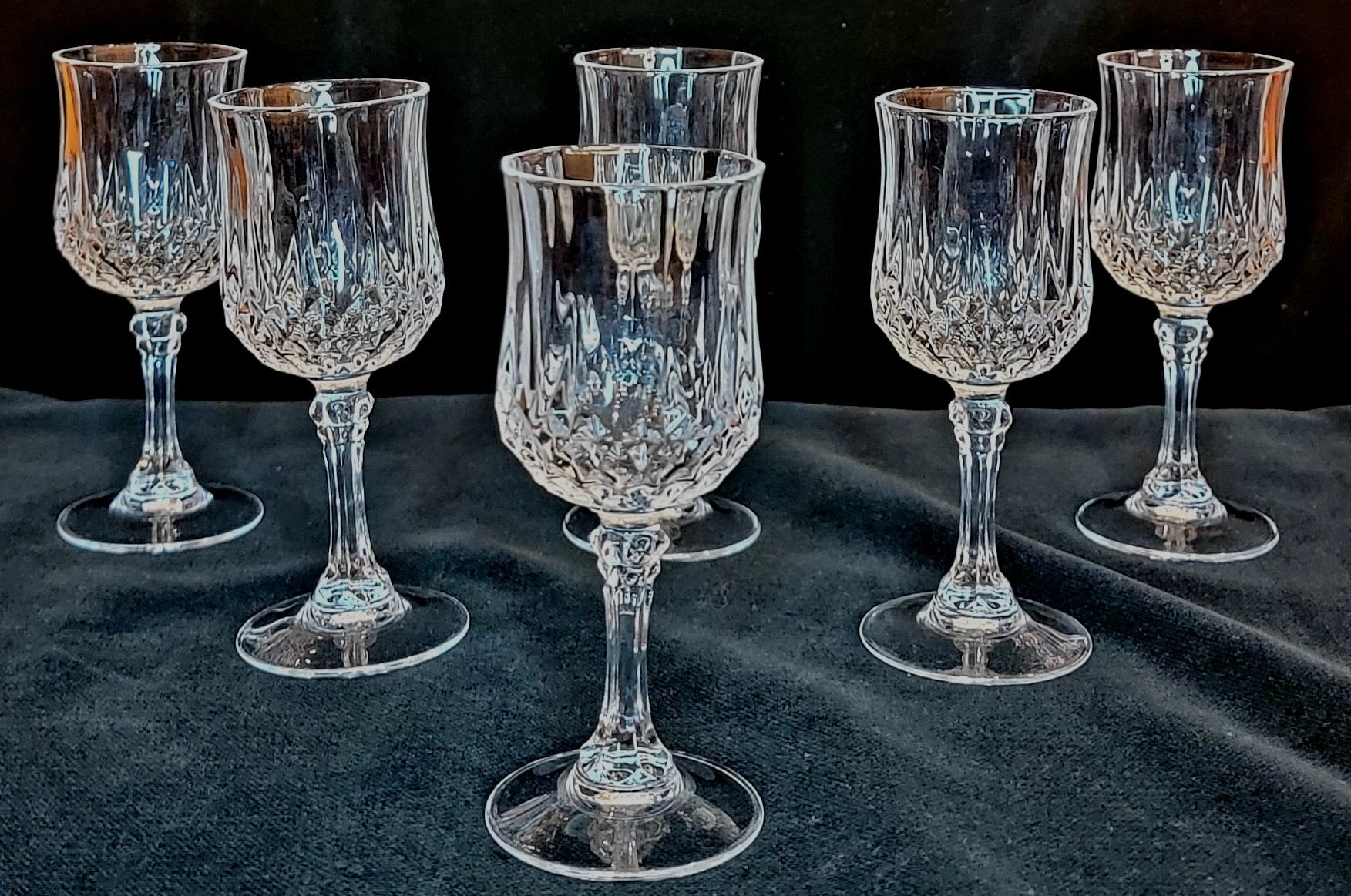 Cristal D'arques 6 Longchamp 6 cl Crystal Cordial Sherry Glasses