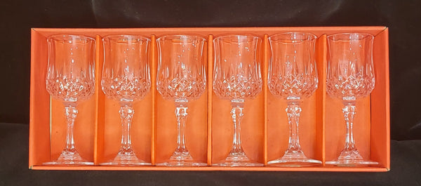 Cristal D'arques 6 Longchamp 6 cl Crystal Cordial Sherry Glasses