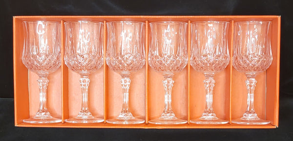 6 Longchamp 12 cl By Cristal D'arques Crystal Wine Glasses