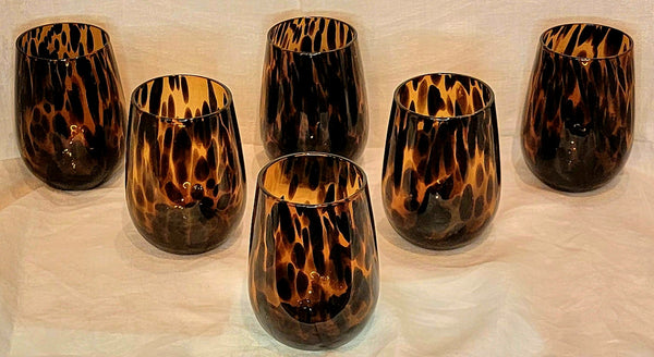 Set Of 6 Art Glass Glasses