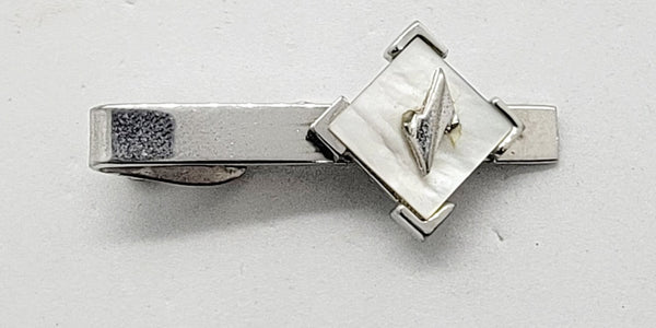 Silver Cufflinks And Tie Clip Set