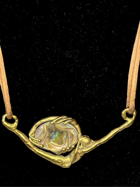 Vintage Artisan Abolone Necklace