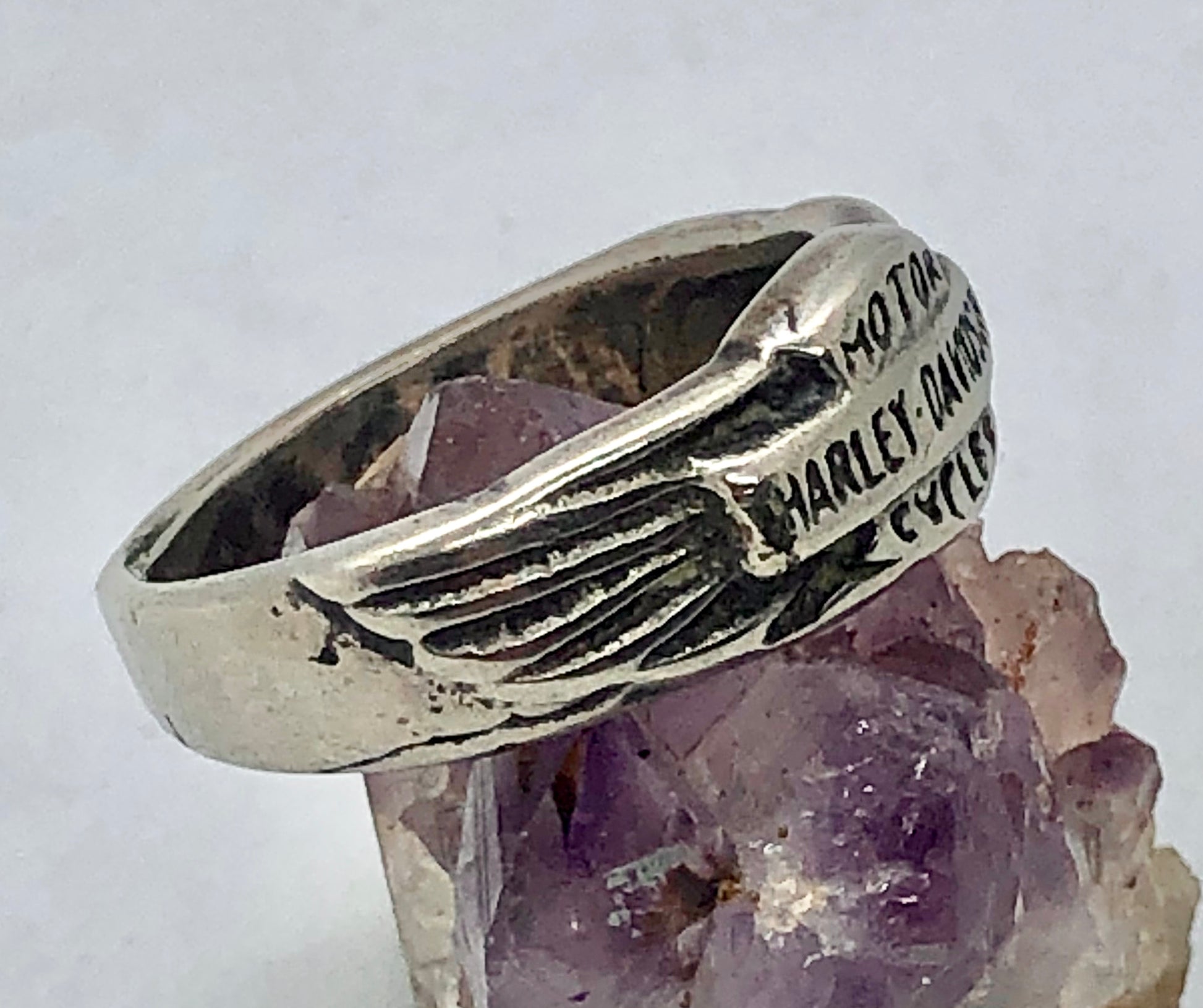 What Nots Rings Vintage Sterling Silver Harley Davidson Motorcycle Wings Ring ...