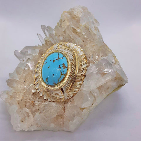 Faux Turquoise Brooch