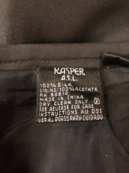 Vintage Kasper 100% Silk Black Skirt
