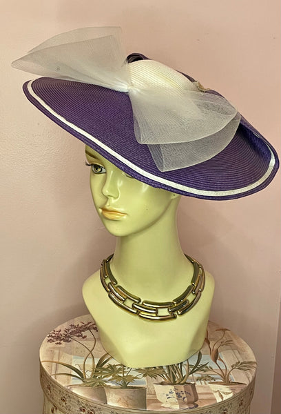 Vintage Lavender Straw Hat